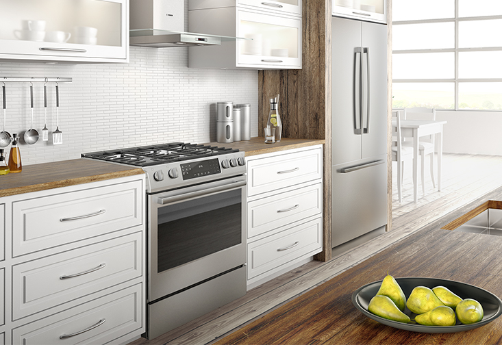 bosch benchmark appliances white kitchen range refrigerator